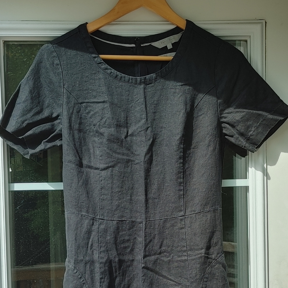 Black Linen Dress with Pockets
